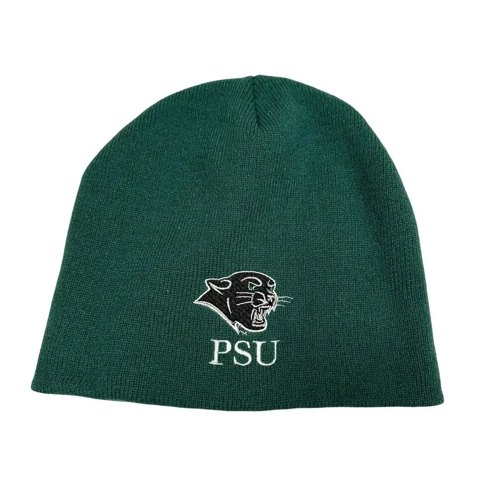 Green PSU Knit Beanie Winter Hat Panthers Plymouth State University